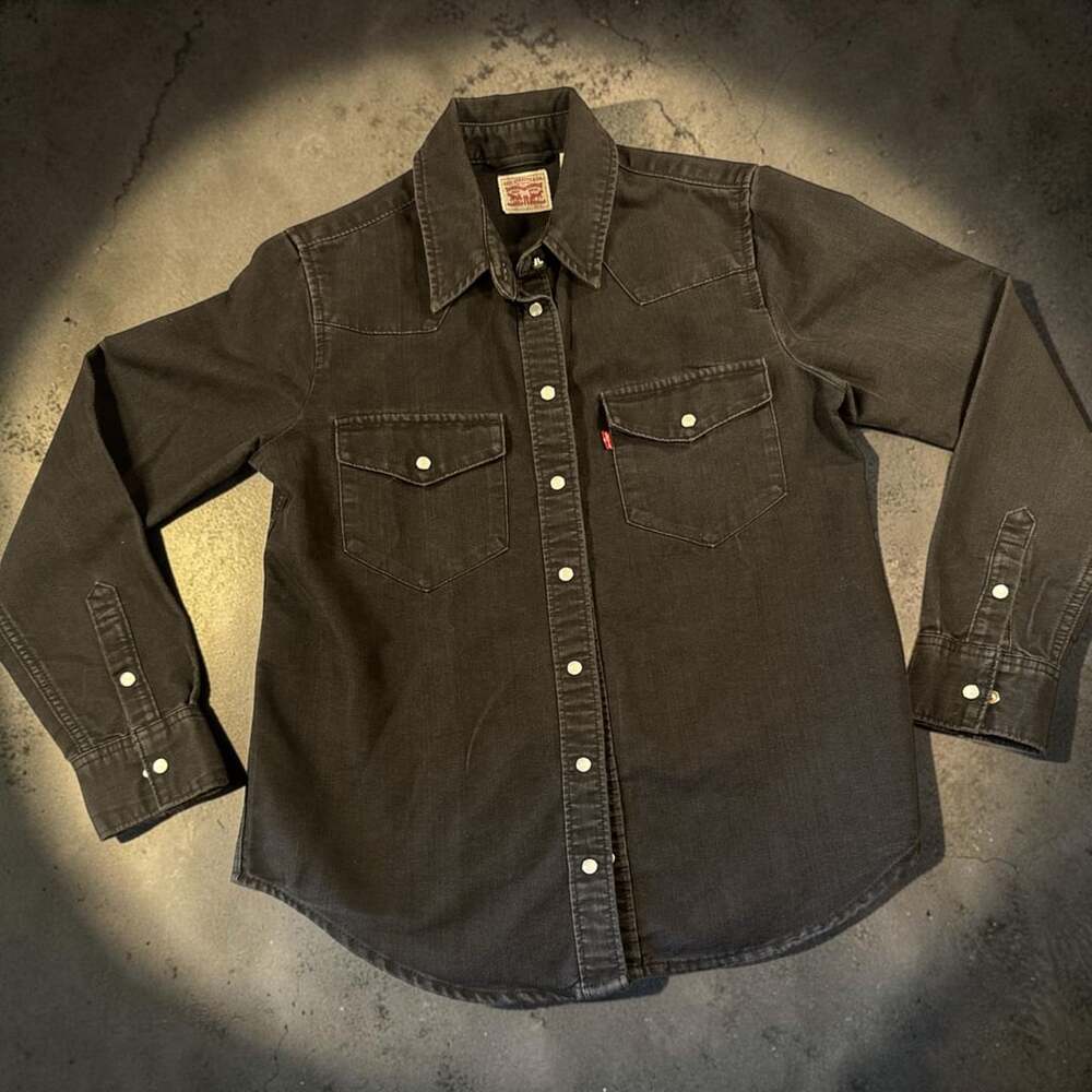 Levi's Iconic Western Denim Shirt Black Pearl Snap Long Sleeve